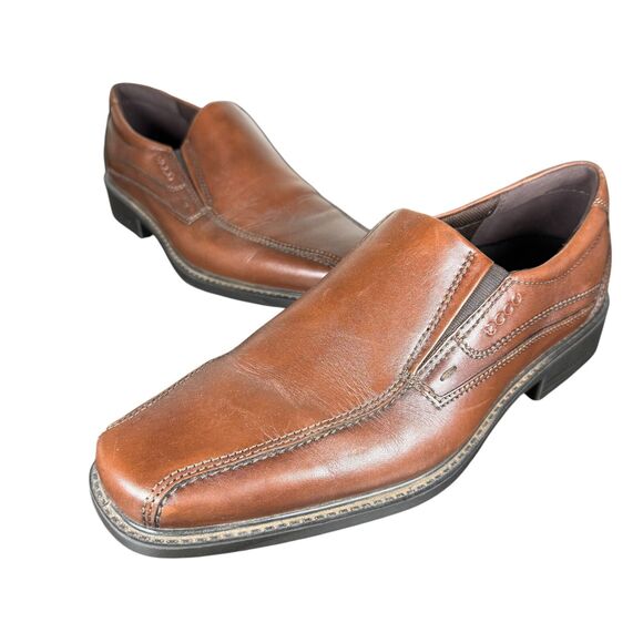 Ecco Mens Loafer Dress Shoes Helsinki US 9 9.5 EU 42 Brown Leather No Inserts main image 5